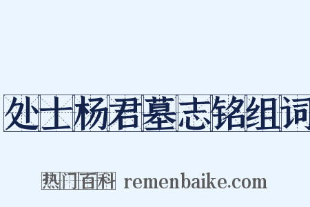 处士杨君墓志铭组词是什么意思的图片